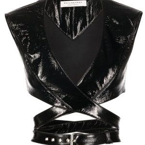 NWOT Philosophy Di Lorenzo Serafini wraparound V-neck cropped top